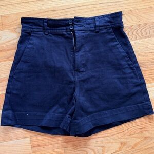 Everlane High Waist Black Shorts